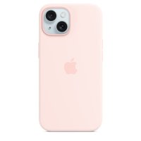 Apple iPhone 15 Silikon Case mit MagSafe Hellrosa