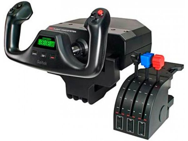 Logitech Flight Yoke System, Flugzeug-Steuerhorn und - Schubregler für Flugsimulatoren, Schwarz