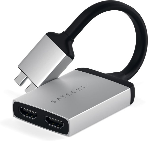 Satechi Type-C Dual zu HDMI DUAL 4K 60Hz Adapter silver