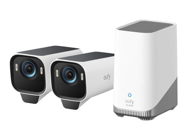 eufy eufyCam S3 Pro 2-Kamera-Set mit HomeBase 3, Weiß