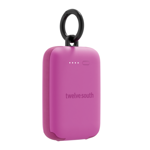 Twelve South PowerClip, Powerbank 2000mAh, Fuchsia, USB-C, 2.000 mAh
