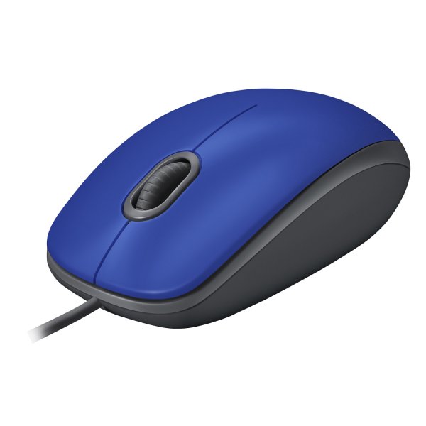 Logitech M110 Silent, optische Maus 3 Tasten, rechts und linkshändig, kabelgebunden, Blau