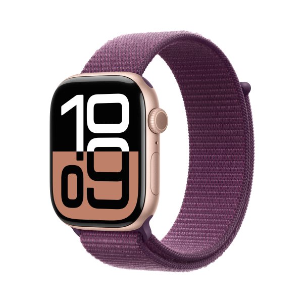 Apple Watch Series 10, GPS, 46mm Aluminuimgehäuse Roségold,  Sport Loop Armband [Platzhalter3]