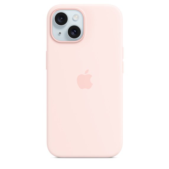 Apple iPhone 15 Silikon Case mit MagSafe, Hellrosa