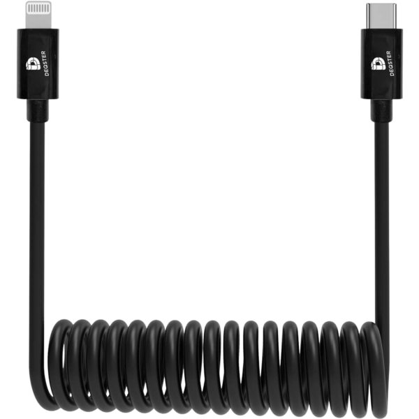 DEQSTER Spiral Ladekabel Lightning auf USB-C (EDU-Verpackung)