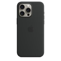 Apple iPhone 15 Pro Max Silikon Case mit MagSafe Schwarz