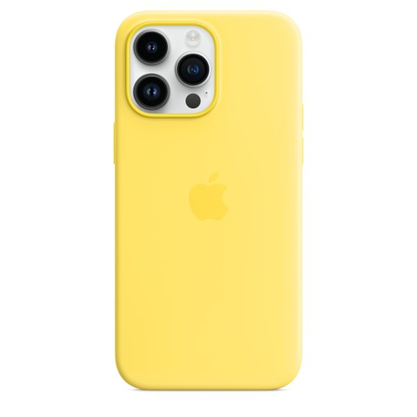 iPhone 14 Pro Max Silikon Case mit MagSafe - Kanariengelb