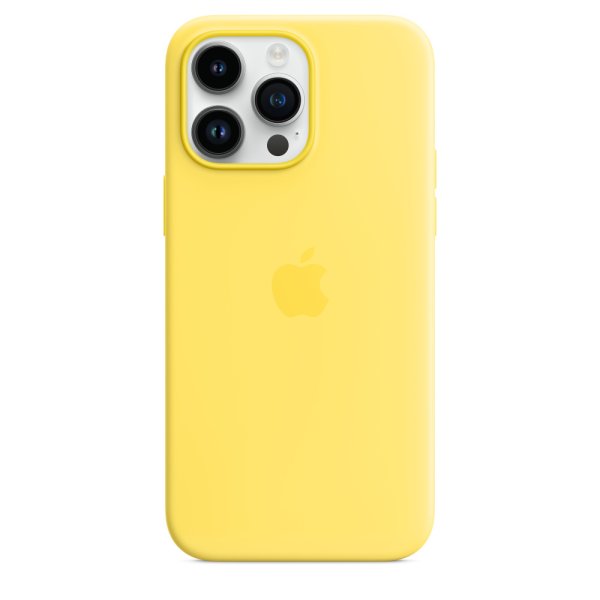 iPhone 14 Pro Max Silikon Case mit MagSafe - Kanariengelb