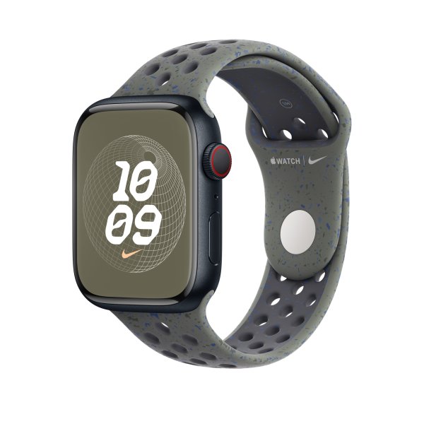 Apple Nike Sportarmband für Apple Watch 45 mm, Cargo Khaki, S/M (130-180 mm Umfang)