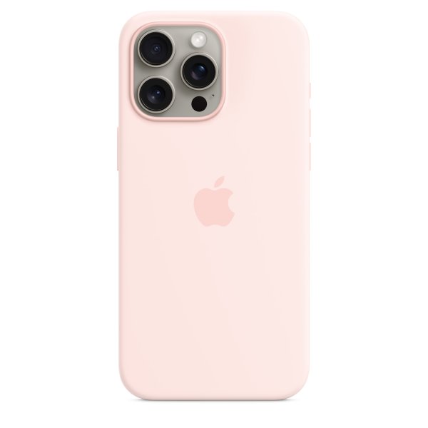Apple iPhone 15 Pro Max Silikon Case mit MagSafe, Hellrosa