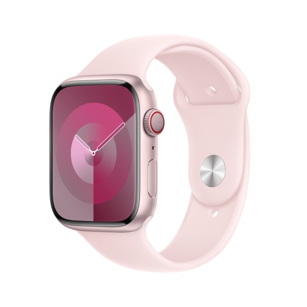 Apple Sportarmband für Apple Watch 45 mm, Hellrosa, M/L (150-200 mm Umfang)