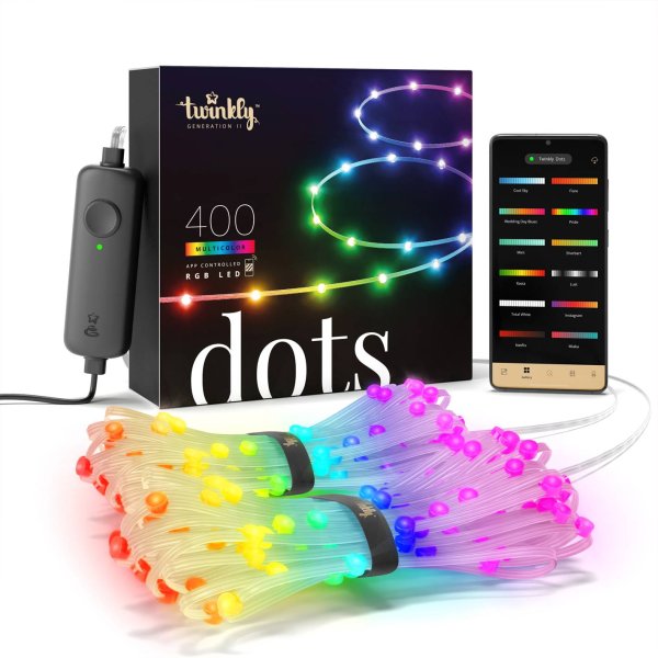 Twinkly smarte Lichterkette Dots, 200 LED (7mm), 20m