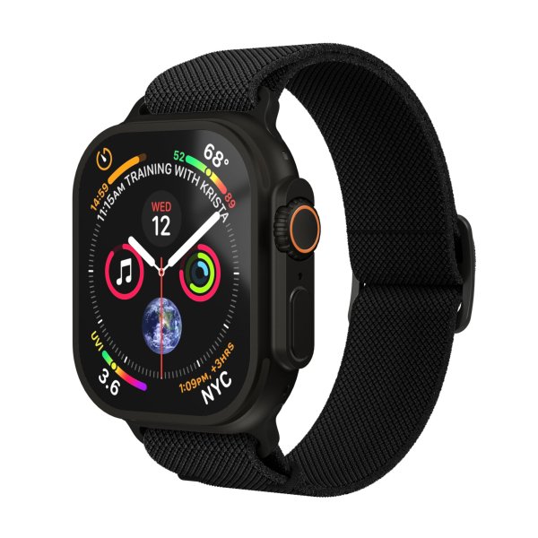 Vonmählen Classic Nylon Loop für Apple Watch 38/40/41/42mm (Series 10/11), Schwarz/Schwarz