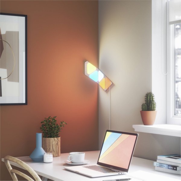 Nanoleaf Shapes Triangles Mini, Apple HomeKit + Amazon Alexa + Google Assistant, Starter Kit (5er Pa