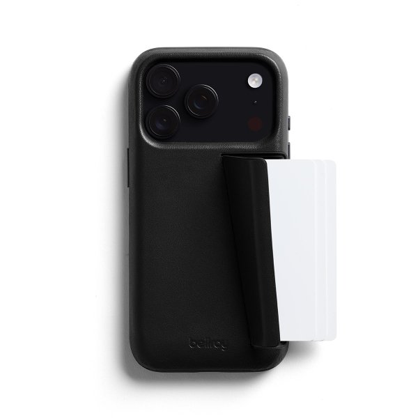 Bellroy Leder Card Case für Apple iPhone 17 Pro, Schwarz