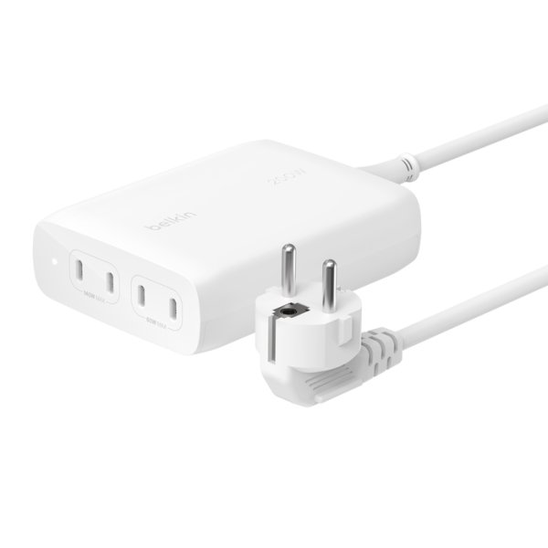 Belkin GaN Ladegerät, 200W, 4x USB-C, Weiß