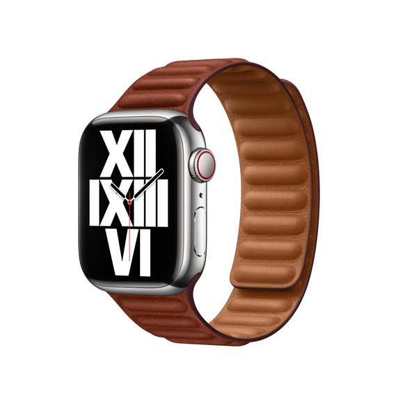 Apple Lederarmband mit Endstück für Apple Watch 41mm, Umbra, S/M (130-180 mm Umfang)