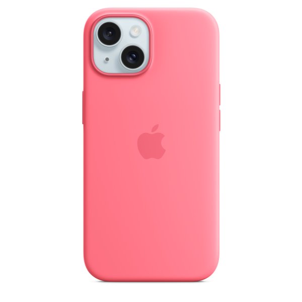 Apple iPhone 15 Silikon Case mit MagSafe, Pink
