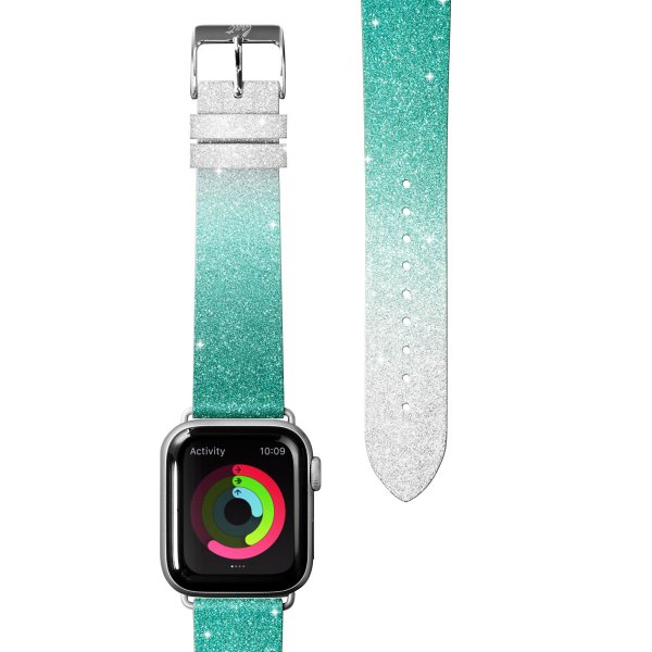 LAUT OMBRESPARKLE Leder Armband für Apple Watch 38/40/41mm, Mint