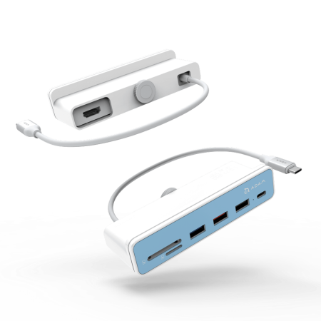 ADAM elements USB-C Hub (7 in 1 Adapter) für Apple iMac 24", 7 unterschiedlich farbige Frontblenden