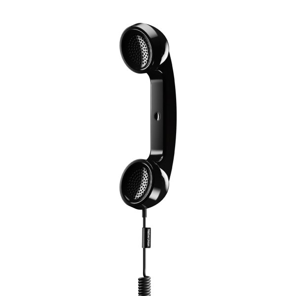 Native Union Pop Phone mit USB-C Spiralkabel, Schwarz
