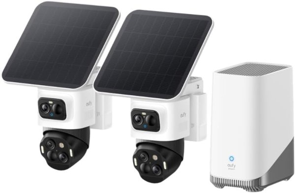 eufyCam S4 2er Kamera-Set, kabellose Solar-Überwachungskamera außen, Weiß