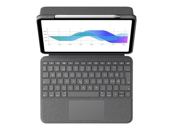 Logitech Folio Touch - Tastatur und Foliohülle - mit Trackpad - hinterleuchtet - Apple Smart connect