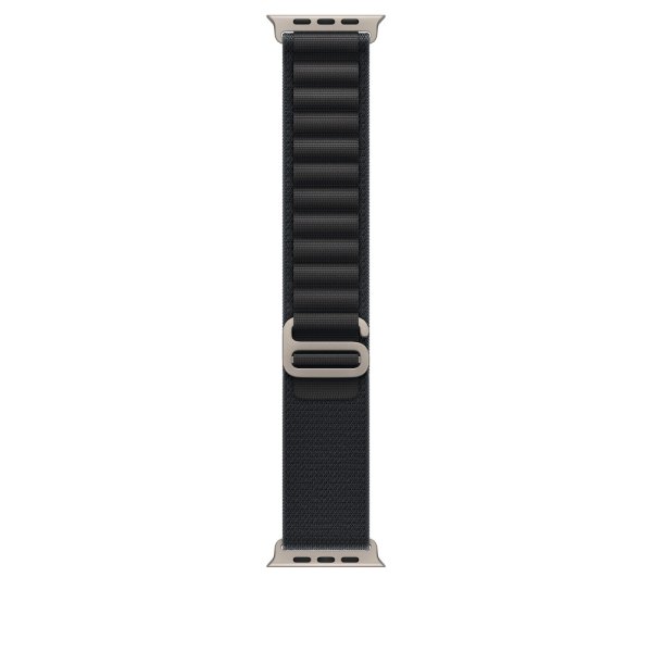 Apple Alpine Loop Armband für Apple Watch 49mm, Schwarz, Gehäusefarbe Natur, Small (130-160 mm Umfan