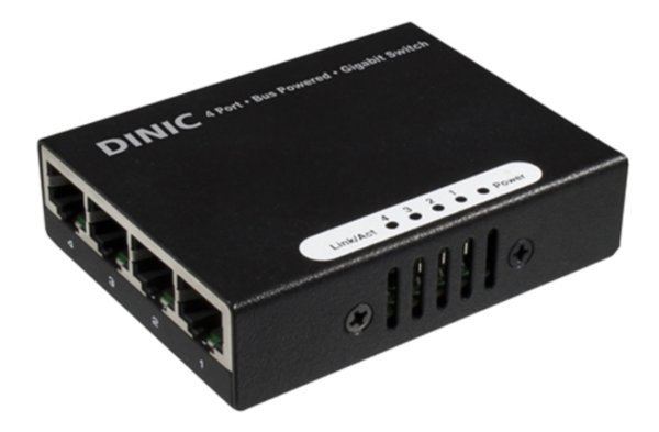 Dinic Slim Switch 4-Port/1000Mbit USB BUS POWERED oder mit ext - Switch - 1 Gbps