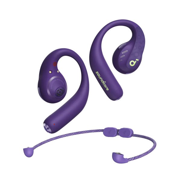 Soundcore AeroFit Pro purple Bluetooth Open-Ear Sport Kopfhörer LDAC Spatial Audio IP55 14 Stunden W
