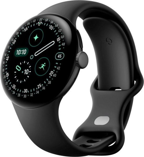 Google Pixel Watch 4, Bluetooth/WLAN, 41mm, Aluminiumgehäuse Matte Black / Sportarmband Obsidian