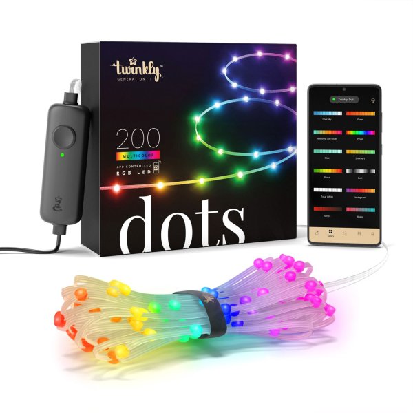 Twinkly smarte Lichterkette Dots, 200 LED (7mm), 10m