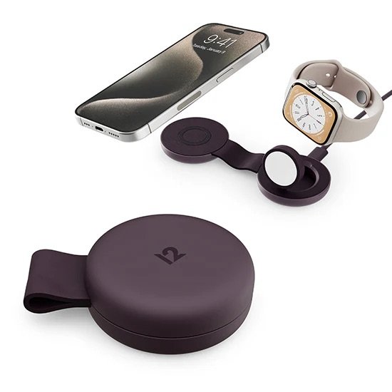 Twelve South Butterfly SE, Qi2 Wireless Charger (2-in-1), 15W, faltbar, Midnight Plum