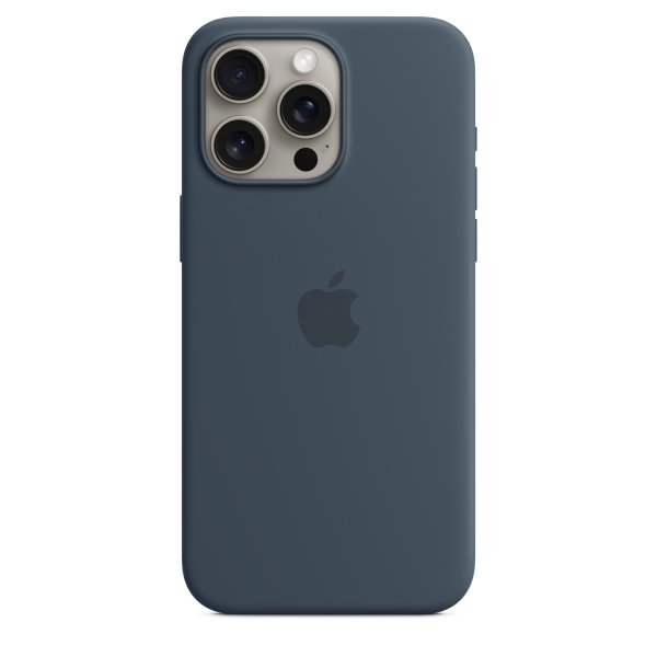 Apple iPhone 15 Pro Max Silikon Case mit MagSafe, Sturmblau