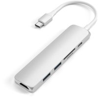 Satechi Type-C USB Passthrough HDMI Hub V2 Silber