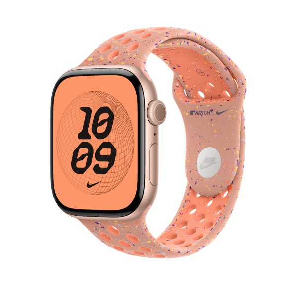 Apple Nike Sportarmband für Apple Watch 46mm, Alpenglow Pink, S/M (140-190 mm Umfang)