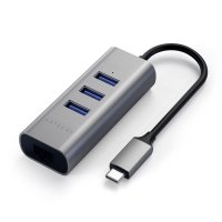 Satechi Type-C 2-in-1 3 Port USB 3.0 Hub & Ethernet Space Grau