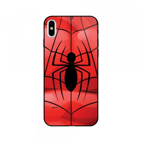 ERT Premium Glas Case für iPhone Xs Max, Spider Man 017, Rot