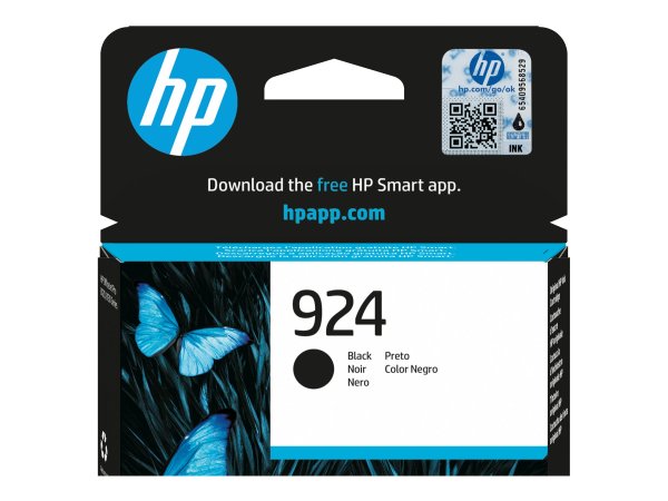 HP 924, Tintenpatrone für HP OfficeJet Pro 8122e, 8132e, Schwarz