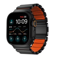 Nomad Stratos Titanium Armband für Apple Watch, (Series 1/2/3) 42/44/45/46/49mm Schwarz/Rot
