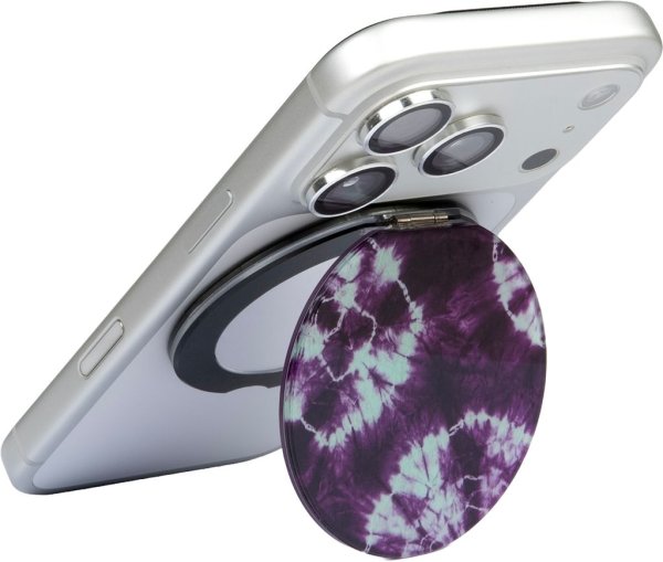LAUT MAGMOJI Mirror Stand, MagSafe Ring mit Spiegel & Ständer für Apple iPhone, Shibori Aubergine