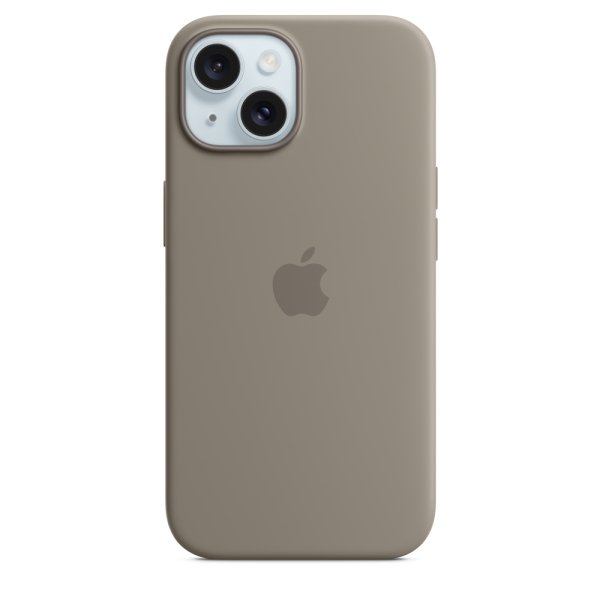 Apple iPhone 15 Silikon Case mit MagSafe, Tonbraun
