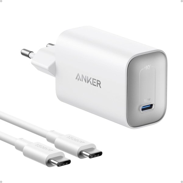 Anker Nano GaN Power Adapter inkl. 1,80m USB-C Kabel, 100W, 1x USB-C, Weiß