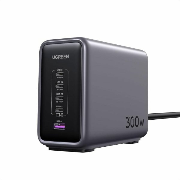 UGREEN Nexode CD333 GaN 5-in-1 Desktop Charger 300W Tischladegerät 4x USB-C 1x USB-A PD 3.1 Schnelll