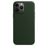 Apple Leder Case für iPhone 13 Pro Max Schwarzgrün