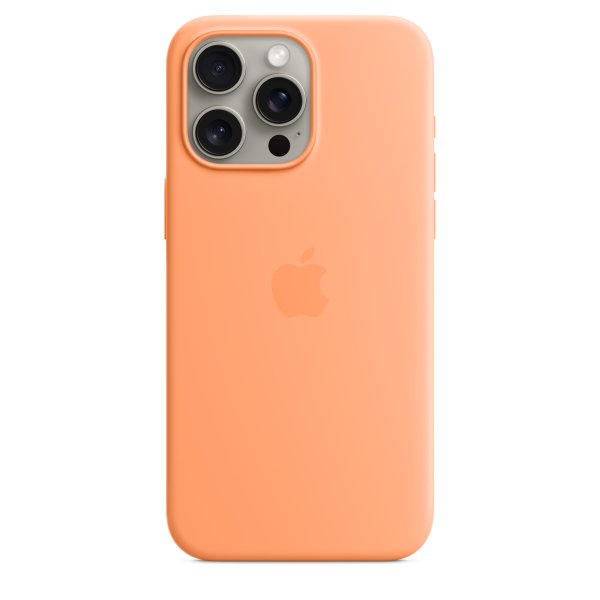 Apple iPhone 15 Pro Max Silikon Case mit MagSafe, Sorbet Orange