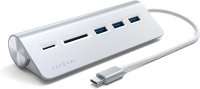 Satechi Type-C Aluminum USB Hub & Card Reader Silber