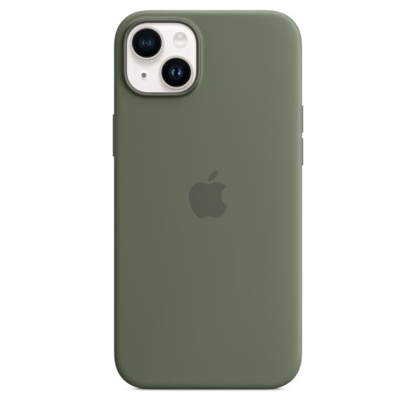 iPhone 14 Plus Silikon Case mit MagSafe - Oliv