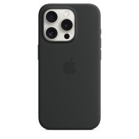 Apple iPhone 15 Pro Silikon Case mit MagSafe Schwarz