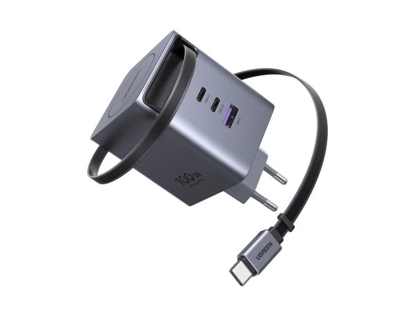 UGREEN 100W Nexode Pro GaN Power Adapter mit ausziehbarem USB-C Kabel